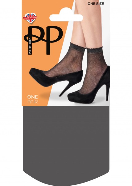 Pretty Polly Sparkly Mesh Anklet - Calzini con design a rete e fibre metallizzate per un look elegante